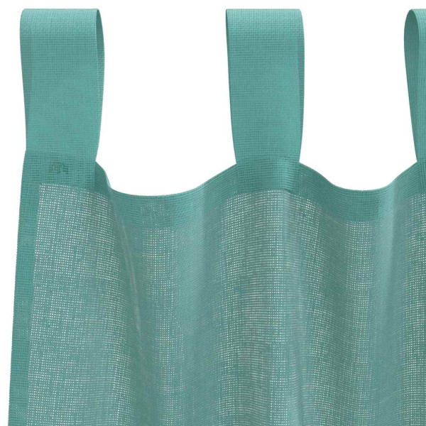 Cortinas de voile com bolsos para varão 2 pcs turquesa M 5