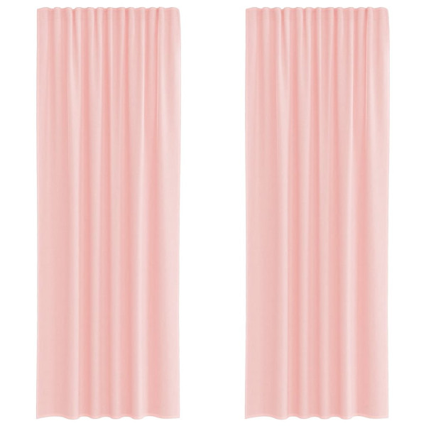 Cortinas de voile com laços 2 pcs rosa 140x260 cm M 2