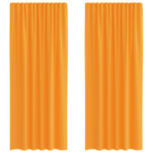 Cortinas de gasa con trabillas 2 uds naranja 140x245 cm H