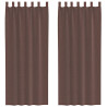 Cortinas de gasa con bolsillos para varillas 2 uds. marrón 2