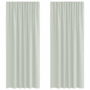 Cortinas de gasa con trabillas 2 uds gris claro 140x245 cm H