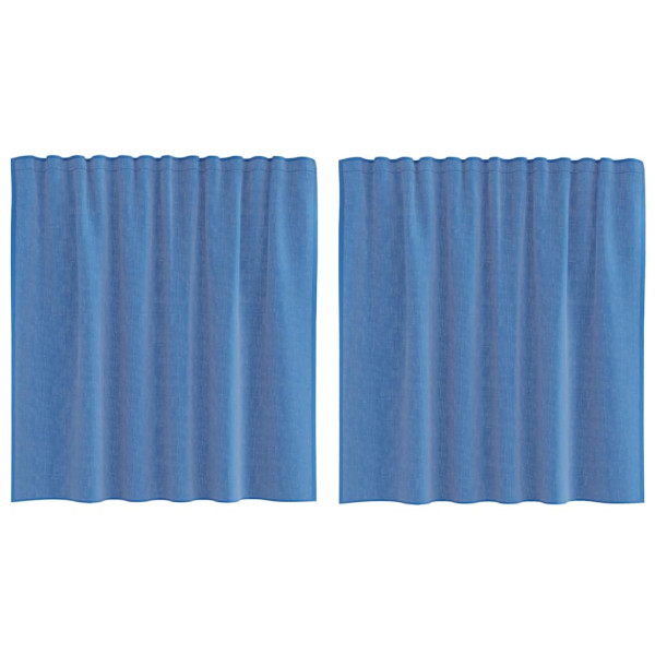 Cortinas de gasa con trabillas 2 uds azul real 140x140 cm M 2
