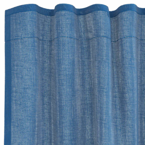 Cortinas de voile com laços 2 pcs azul real 140x140 cm M 5