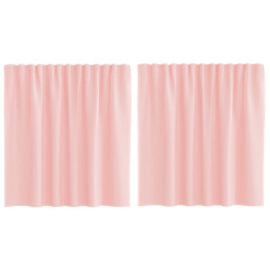 Cortinas de gasa con trabillas 2 uds rosa 140x140 cm H