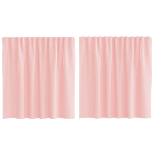 Cortinas de gasa con trabillas 2 uds rosa 140x140 cm M 2