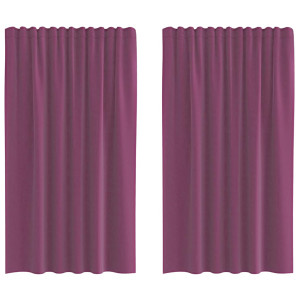 Cortinas de voile com laços 2 pcs roxo 140x175 cm H