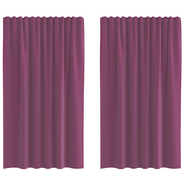 Cortinas de gasa con trabillas 2 uds morado 140x175 cm M 2