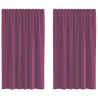 Cortinas de gasa con trabillas 2 uds morado 140x175 cm 2