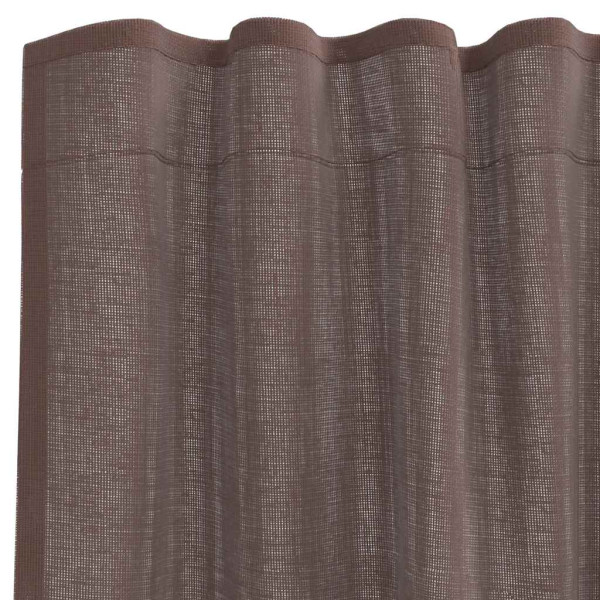 Cortinas de voile com aba 2 pcs castanho M 5