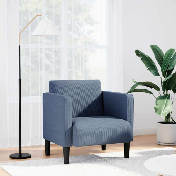 Sillón con reposabrazos azul 54 cm tejido de pana D