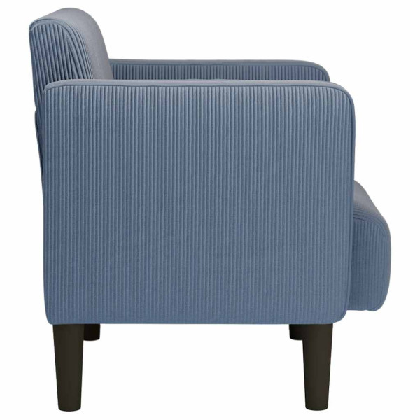 Sillón con reposabrazos azul 54 cm tejido de pana M 4