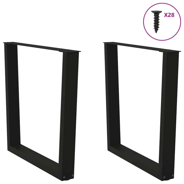 Patas para mesa de comedor en forma de V 2 uds acero negro M 4
