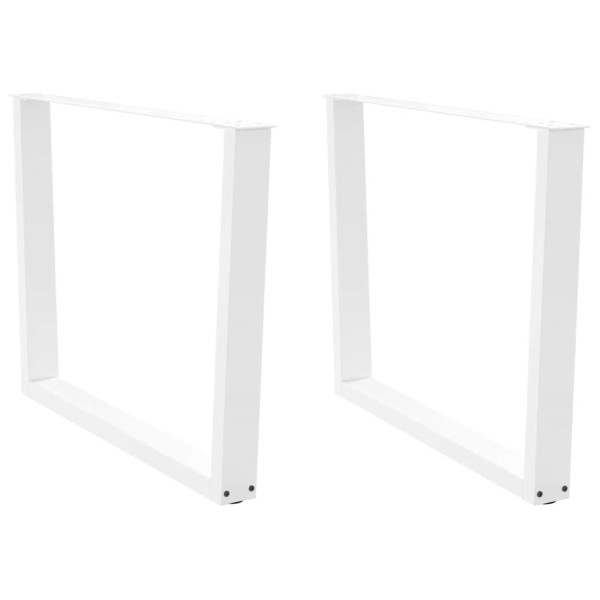 Patas mesa comedor forma V 2uds acero blanco 100x(72-73.3)cm D