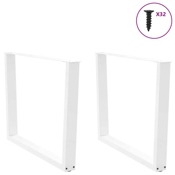 Pés para mesa de jantar em V. 2 peças. branco. 100x(72-73.3) cm. aço M 3