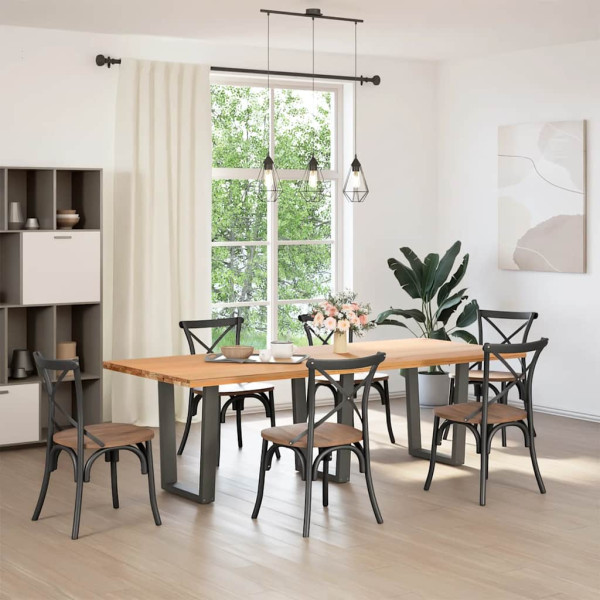 Patas para mesa de comedor en forma de V 3 uds antracita acero M 2