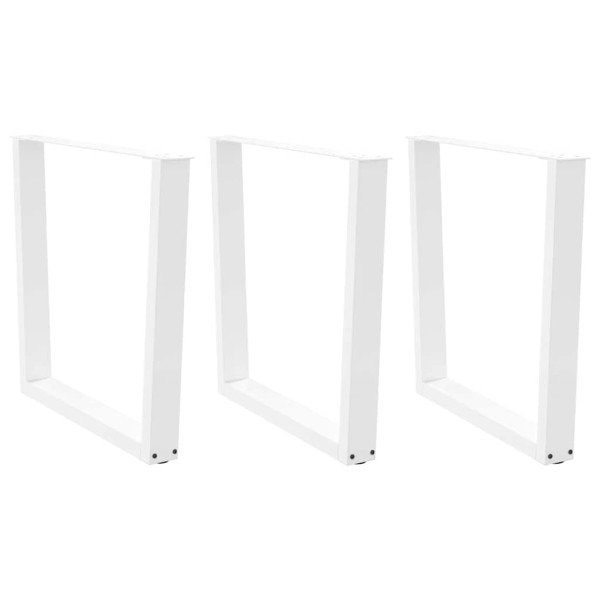 Patas para mesa de comedor en forma de V 3 uds acero blanco D