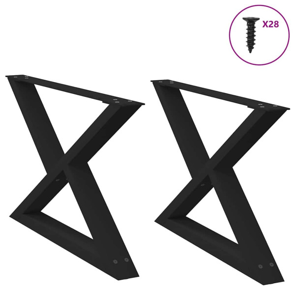 Patas para mesa de centro 2 uds acero negro 70x(42-43.3) cm D