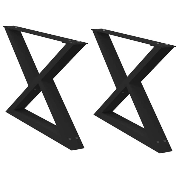 Patas para mesa de centro 2 uds acero negro 70x(42-43.3) cm M 2