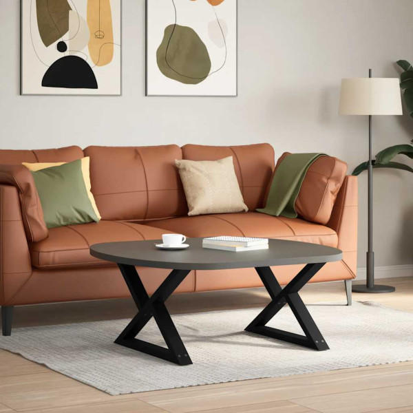 Pés para mesa de centro 2 peças preto 70x(42-43.3) cm aço M 3