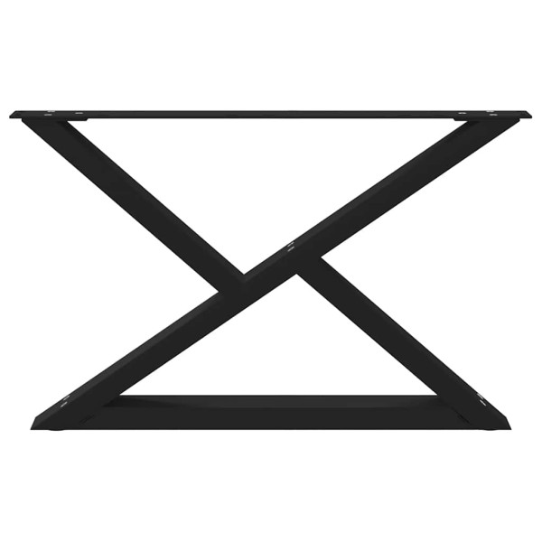 Pés para mesa de centro 2 peças preto 70x(42-43.3) cm aço M 5