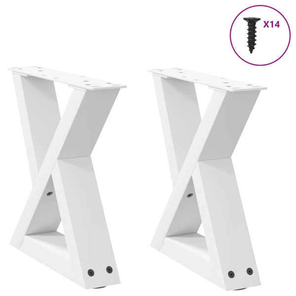 Patas para mesa de centro 2unidades acero blanco 40x(30-31.3)cm D