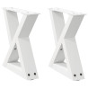 Pés para mesa de centro 2 peças. branco. 40x(30-31.3) cm. aço 2