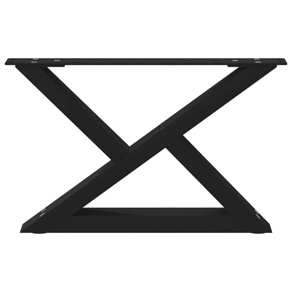 Pés para mesa de centro 2 peças preto 60x(30-31.3) cm aço M 5