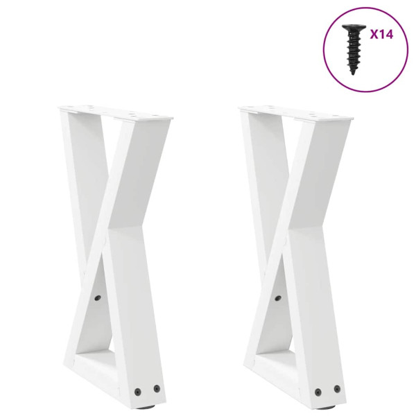 Patas de mesa de centro 2uds acero blanco 28x(42-43.3) cm D