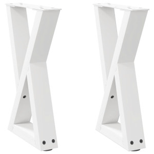 Patas de mesa de centro 2uds acero blanco 28x(42-43.3) cm H
