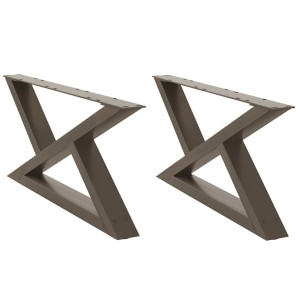 Patas para mesa centro 2 uds acero natural 70x(30-31.3)cm acero H