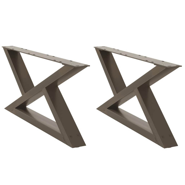 Pés para mesa de centro 2 peças aço natural 70x(30-31.3) cm aço M 2