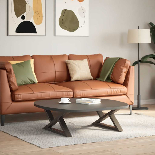 Pés para mesa de centro 2 peças aço natural 70x(30-31.3) cm aço M 3