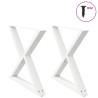 Pés para mesa de jantar 2 peças. branco. 90x(72-73.3) cm. aço 1