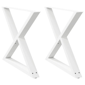 Pés para mesa de jantar 2 peças. branco. 90x(72-73.3) cm. aço H