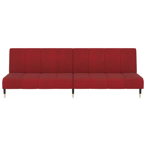 Sofá-cama de 2 lugares veludo vermelho tinto M 5