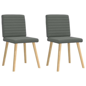 Cadeiras de jantar 2 pcs tecido cinzento-escuro H