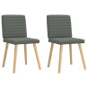 Cadeiras de jantar 2 pcs tecido cinzento-escuro 2