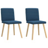 Sillas de comedor 2 unidades tela azul 2
