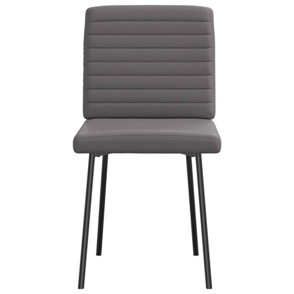 Sillas de comedor 2 unidades cuero sintético gris M 4