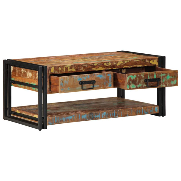 Mesa de centro multicor 90x50x38 cm madeira maciça recuperada M 3