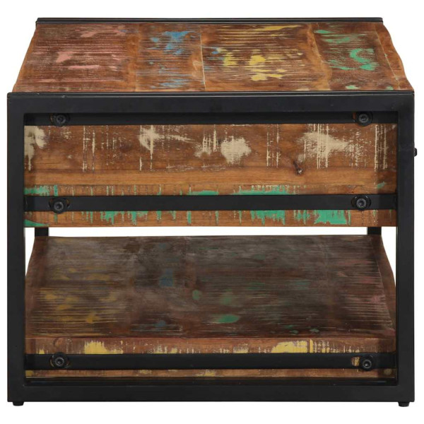 Mesa de centro multicolor 90x50x38 cm madera maciza reciclada M 5