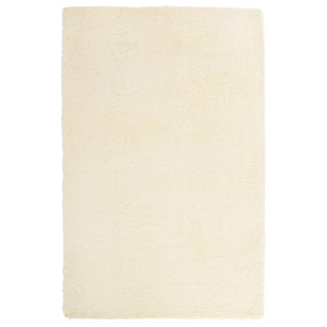 Tapete shaggy de pelo alto NAVARRA 130x200 cm poliéster creme H