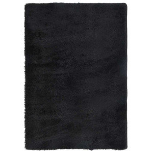 Tapete shaggy de pelo alto NAVARRA 200x290 cm poliéster preto H