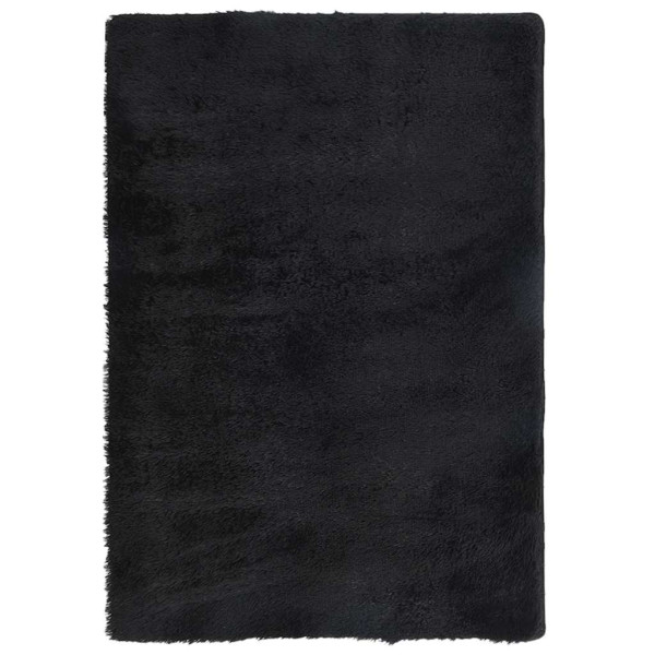 Alfombra peluda de pelo largo NAVARRA negra 200x290cm poliéster M 2