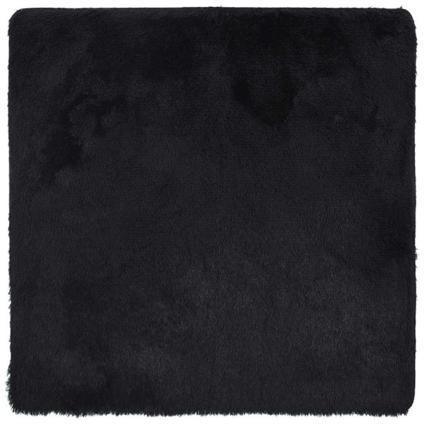 Tapete felpudo NAVARRA de pelo longo, preto, 200x200cm, poliéster M 2