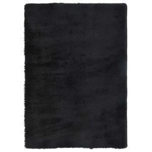 Alfombra peluda de pelo largo NAVARRA negra 160x230cm poliéster H
