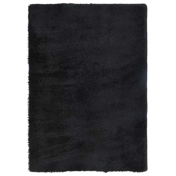 Alfombra peluda de pelo largo NAVARRA negra 160x230cm poliéster M 2