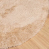 Alfombra peluda de pelo largo NAVARRA beige 120x120cm poliéster 4