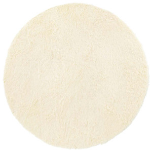 Alfombra peluda de pelo largo NAVARRA crema 120x120cm poliéster H