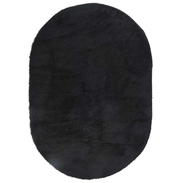 Alfombra peluda de pelo largo NAVARRA negra 300x200cm poliéster M 2
